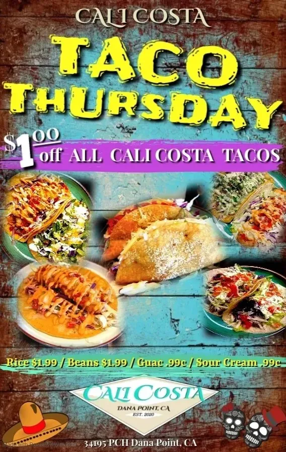 Cali Costa Restaurant & Cantina (Dana Point) Tacos special
