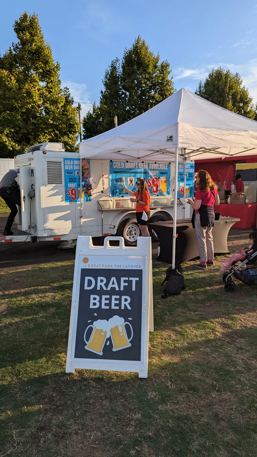 Beer stand selling draft beers