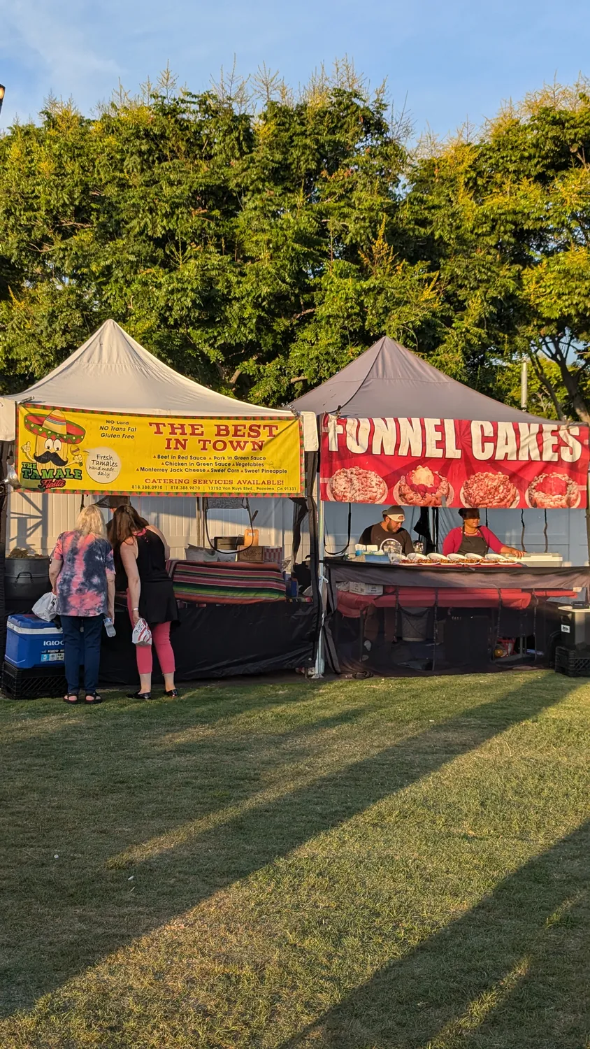 Funnel cakes and Tamales stand